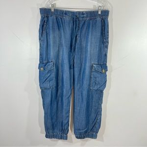 Blue Cargo Denim Pants